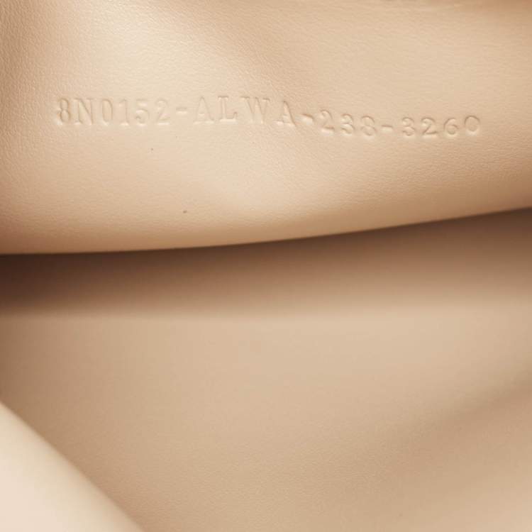 Pre Owned Fendi Beige/Red Leather FF Diamond Flat Pouch 