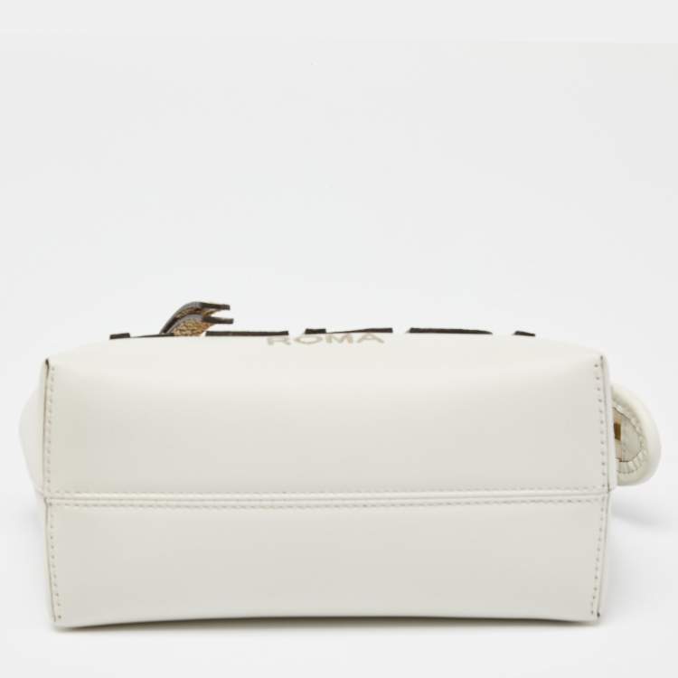 Pre Owned Fendi Off White Python and Leather Mini By The Way Bag