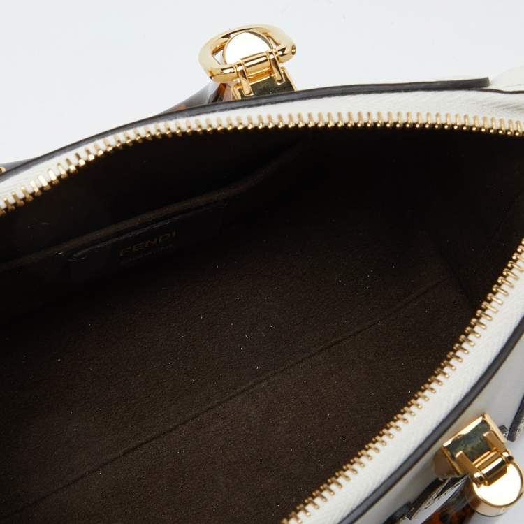 Pre Owned Fendi Off White Python and Leather Mini By The Way Bag