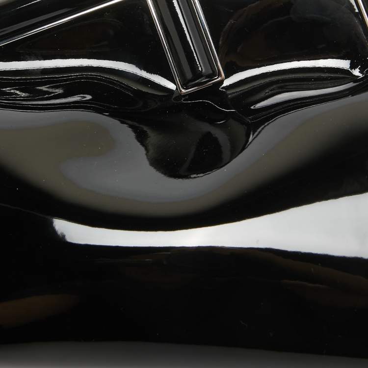 Pre Owned Fendi Black Patent Leather Midi First Bag