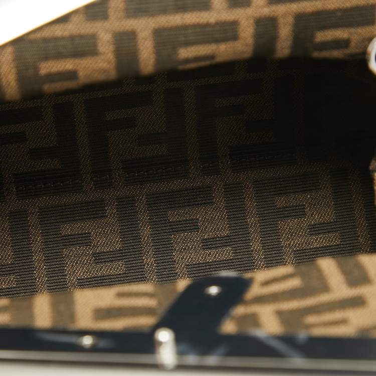 Pre Owned Fendi Black Patent Leather Midi First Bag