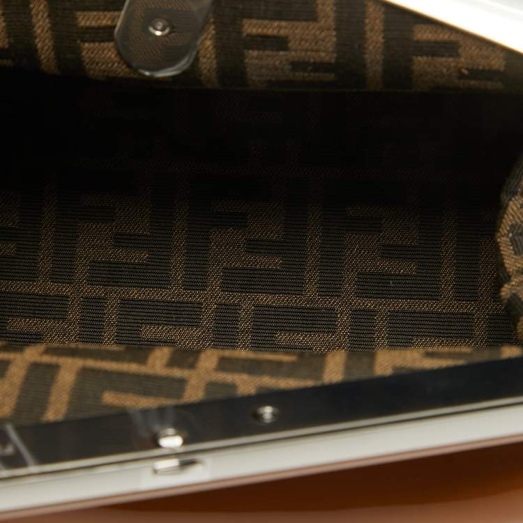 Pre Owned Fendi Brown Patent Leather Fendi First Midi Shoulder Bag