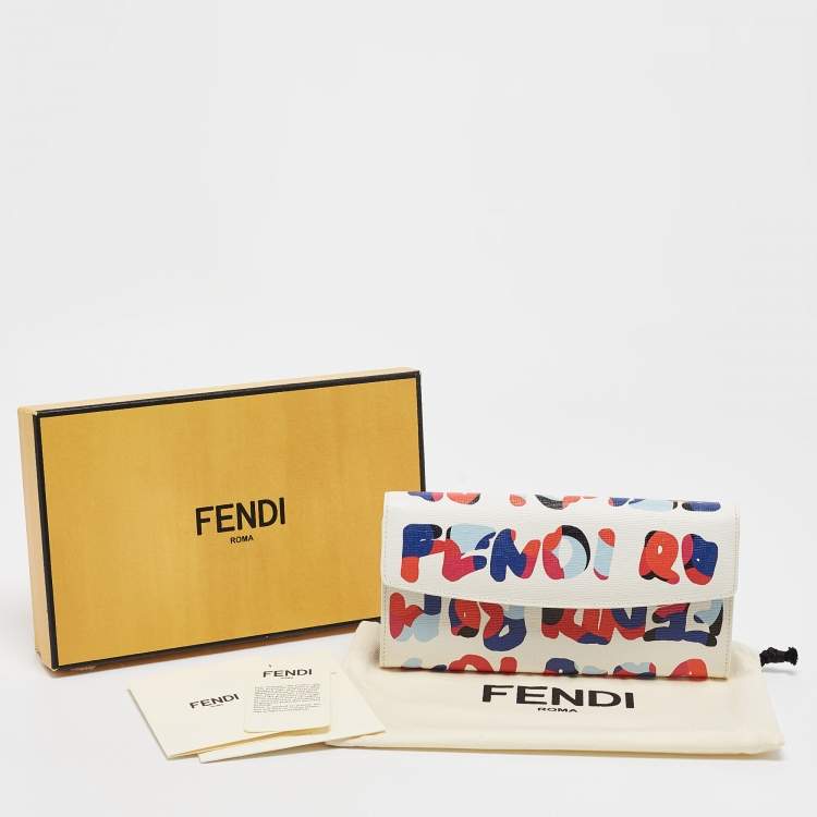 Pre Owned Fendi Multicolor Leather Crayons Continental Wallet 
