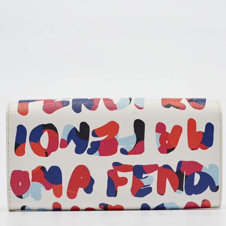 Pre Owned Fendi Multicolor Leather Crayons Continental Wallet 