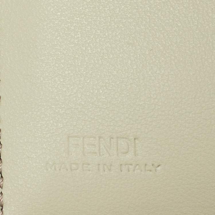 Pre Owned Fendi Green/Brown Elaphe Trifold Wallet