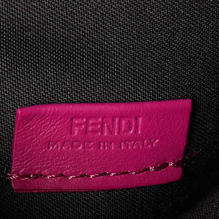 Pre Owned Fendi Pink Leather Fendigraphy Wallet on Chain 