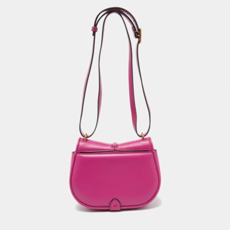 Pre Owned Fendi Pink Leather Small C'Mon Flap Shoulder Bag