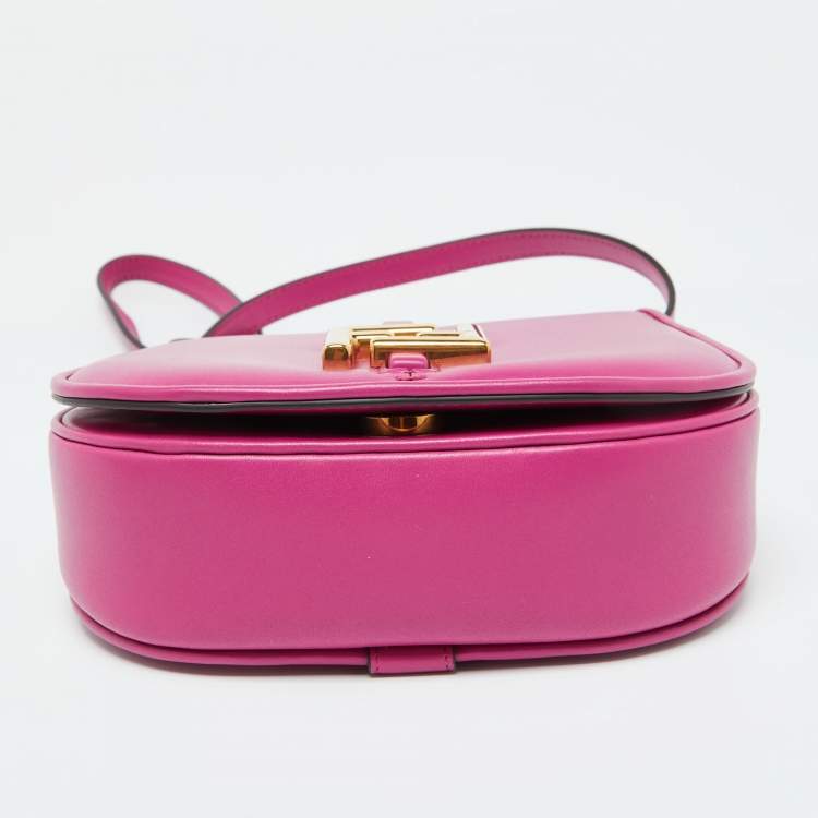 Pre Owned Fendi Pink Leather Small C'Mon Flap Shoulder Bag