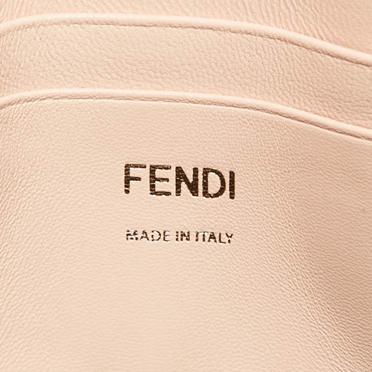 Pre Owned Fendi Pink/Black Leather Mini Baguette Chain Bag