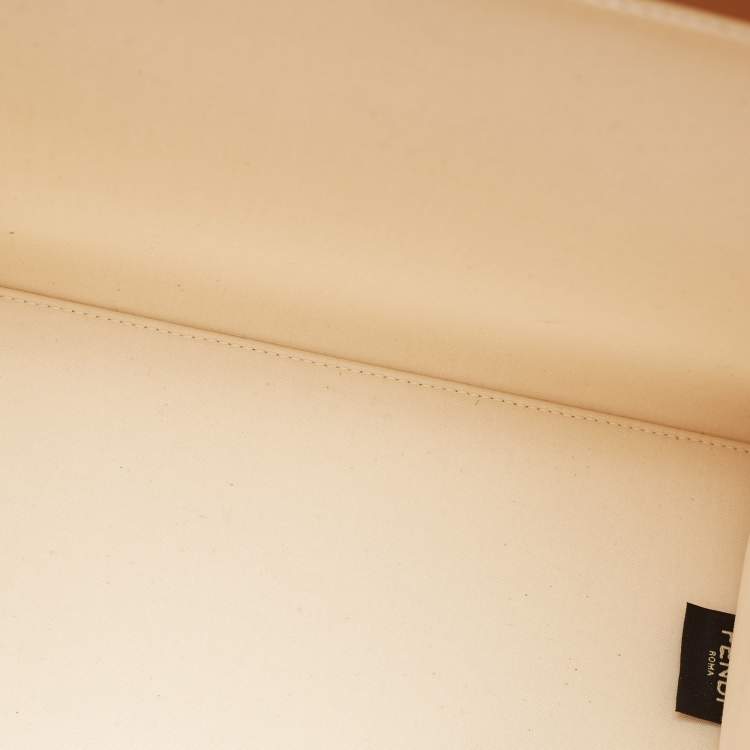 Pre Owned Fendi Brown/Beige Canvas and Patent Leather Medium Sunshine Shopper Tote