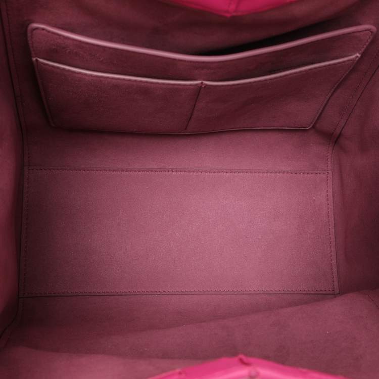 Pre Owned Fendi Fuchsia Leather Medium Origami Tote