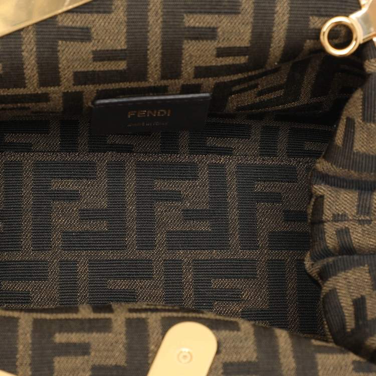 Pre Owned Fendi Green Fox Fur and Leather Small Fendi First Clutch