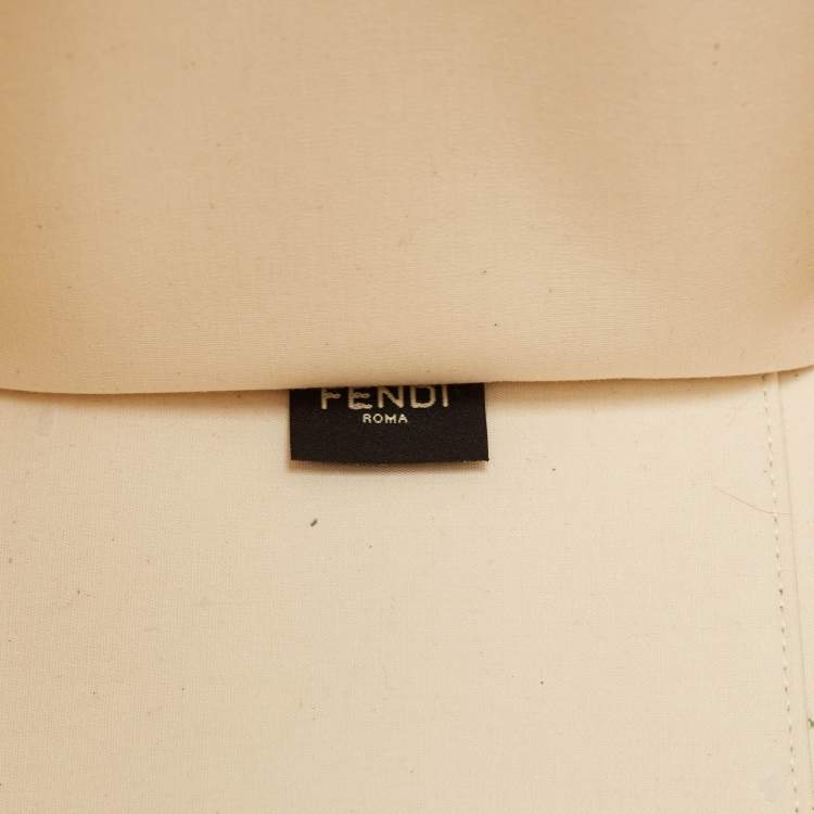 Pre Owned Fendi Brown/Beige Canvas and Patent Leather Medium Sunshine Shopper Tote