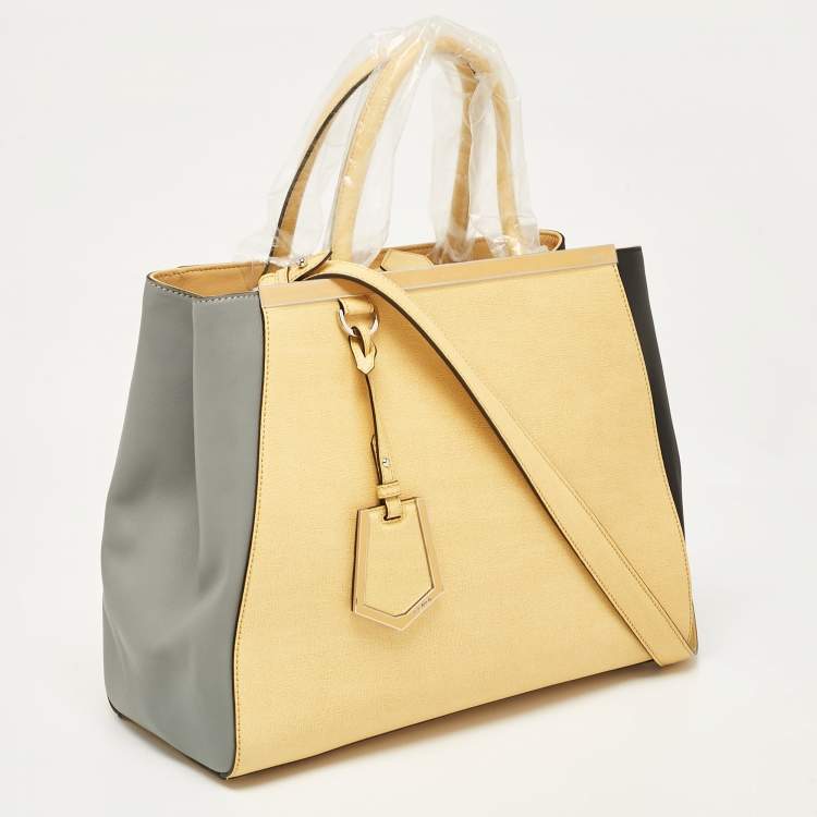 Pre Owned Fendi Tricolor Leather Medium 2Jours Tote