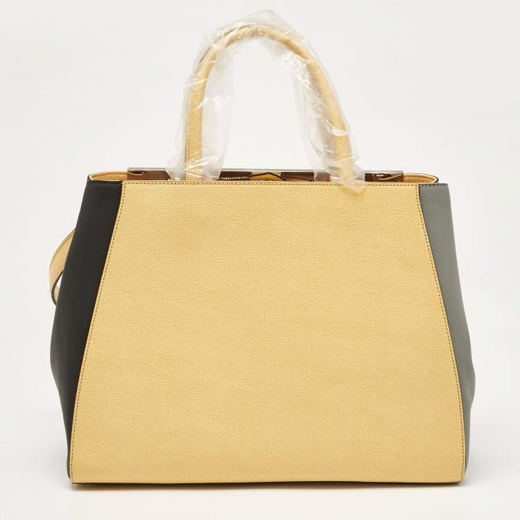 Pre Owned Fendi Tricolor Leather Medium 2Jours Tote
