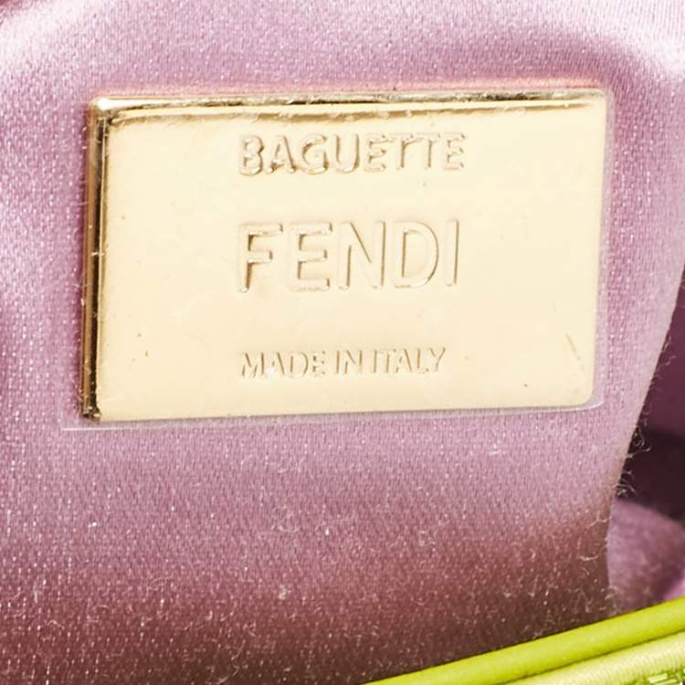 Pre Owned Fendi Green Sequins Paillettes Medium Sex and The City Baguette Bag