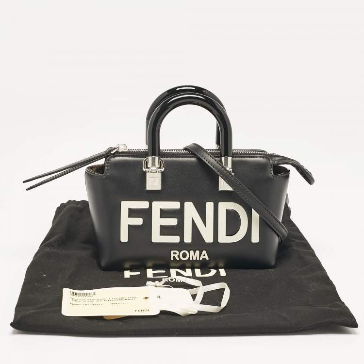 Pre Owned Fendi Black Leather Mini By The Way Boston Bag