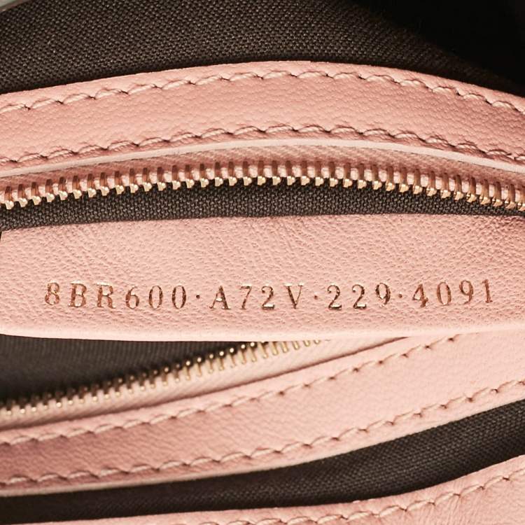 Pre Owned Fendi Pink Zucca Embossed Leather Medium Baguette Bag
