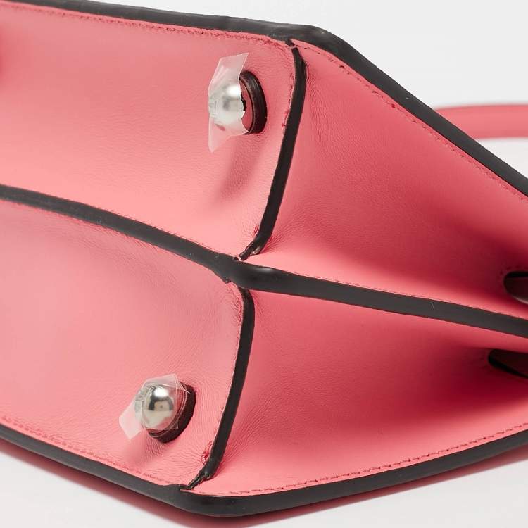 Pre Owned Fendi Pink Leather Petite Peekaboo ISeeU Top Handle Bag