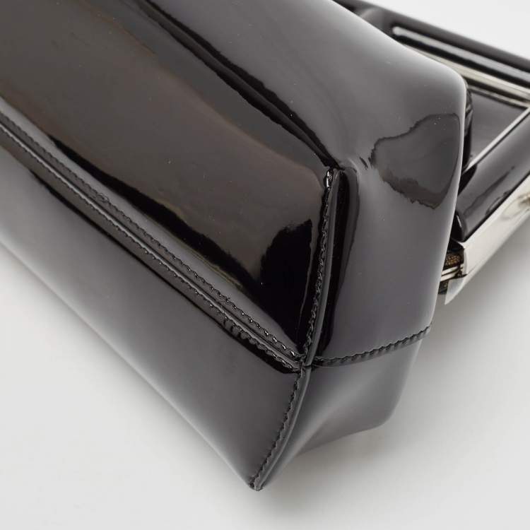 Pre Owned Fendi Black Patent Leather Midi First Bag