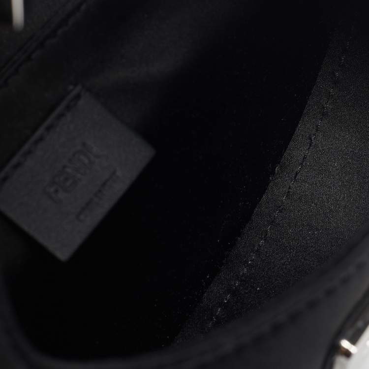 Pre Owned Fendi Black Satin Mini Cookie Hobo