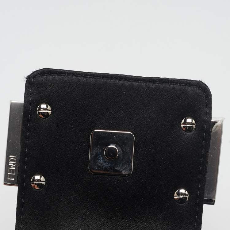 Pre Owned Fendi Black Satin Mini Cookie Hobo