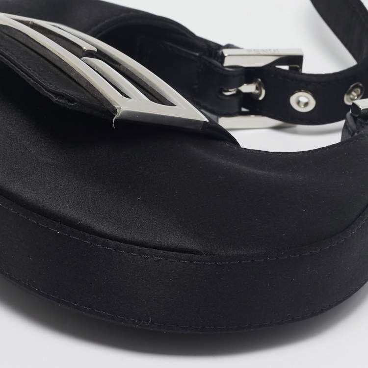Pre Owned Fendi Black Satin Mini Cookie Hobo
