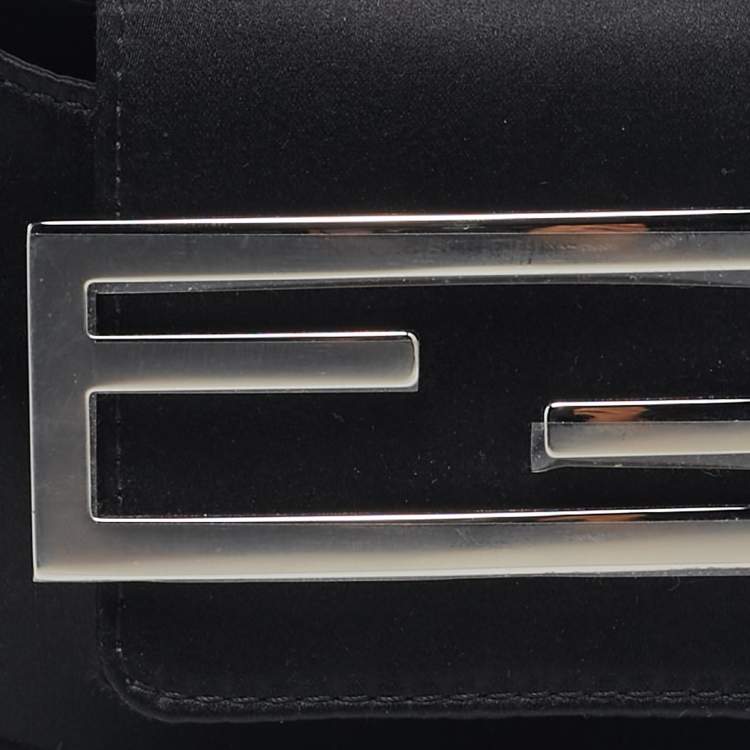 Pre Owned Fendi Black Satin Mini Cookie Hobo