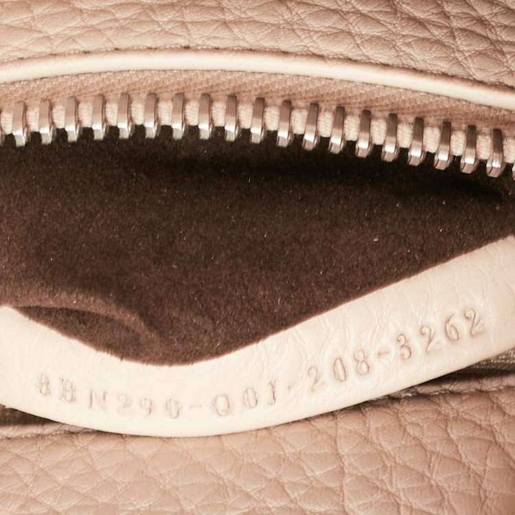 Pre Owned Fendi Beige Selleria Leather Medium Peekaboo Top Handle Bag