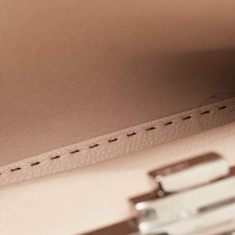 Pre Owned Fendi Beige Selleria Leather Medium Peekaboo Top Handle Bag