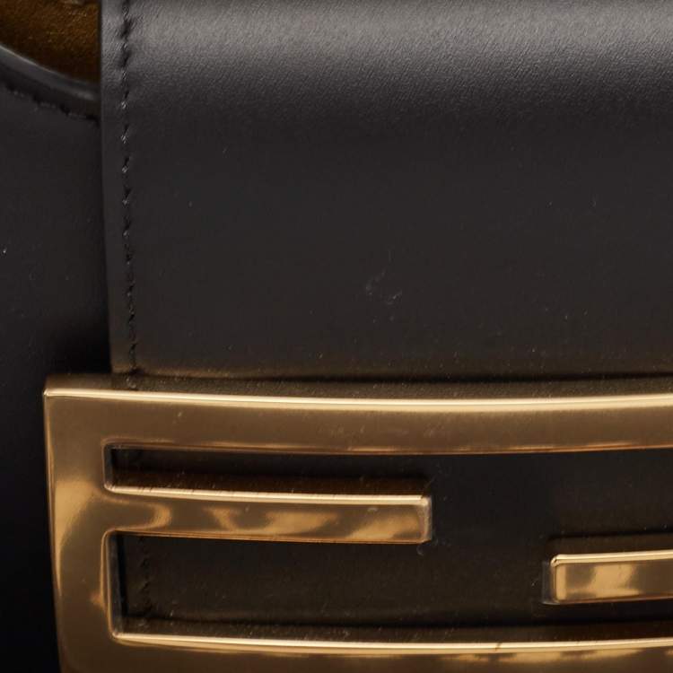 Pre Owned Fendi Black Leather Mini Cookie Hobo