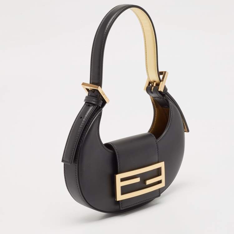 Pre Owned Fendi Black Leather Mini Cookie Hobo