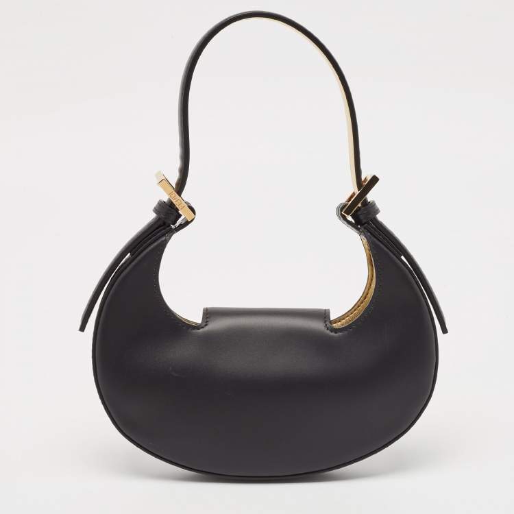 Pre Owned Fendi Black Leather Mini Cookie Hobo