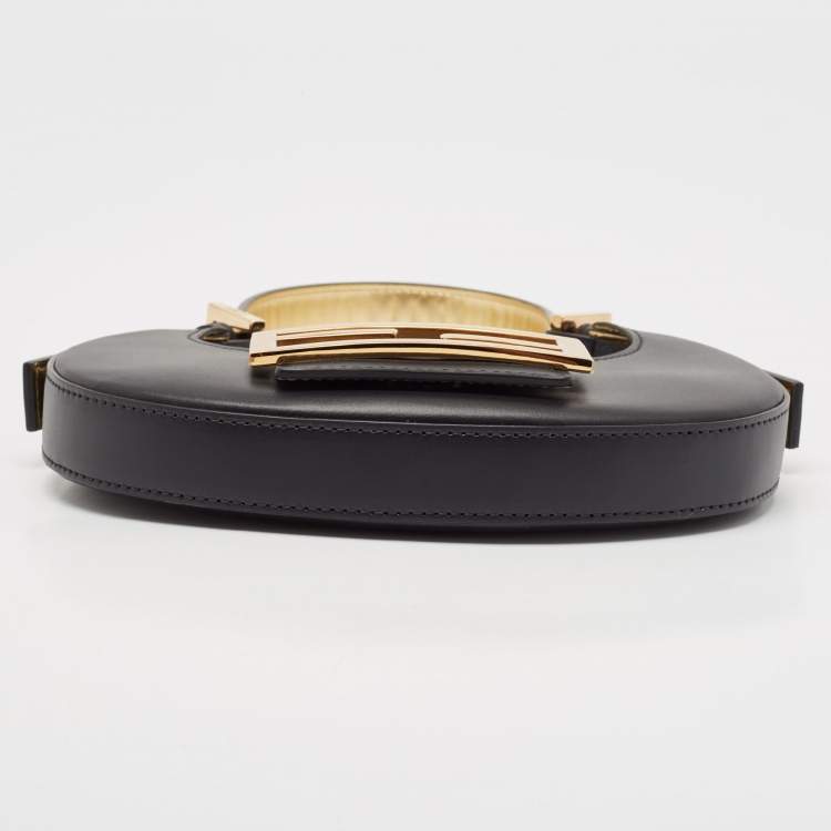 Pre Owned Fendi Black Leather Mini Cookie Hobo
