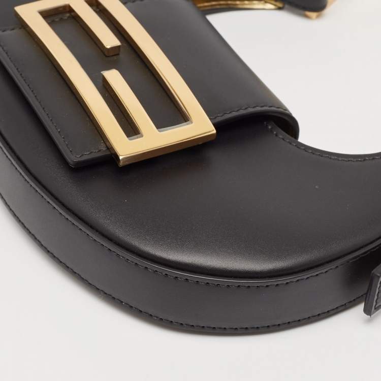 Pre Owned Fendi Black Leather Mini Cookie Hobo