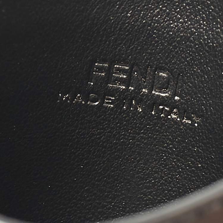 Pre Owned Fendi Black Leather FF Card Holder