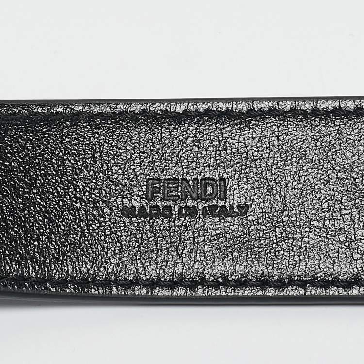 Pre Owned Fendi Black Glacier Leather Utility Pouch Belt Bag