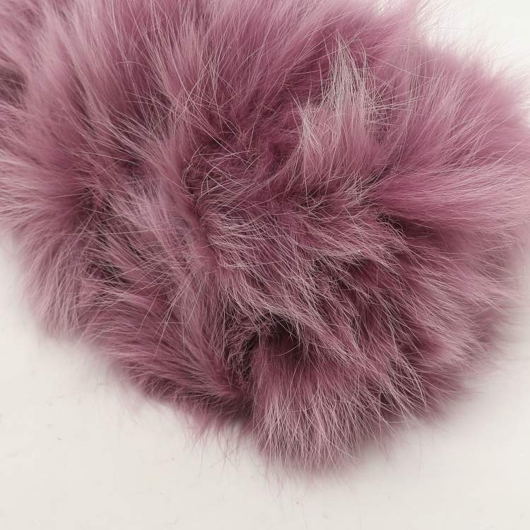 Pre Owned Fendi Purple For Fur and Leather Small First Clutch