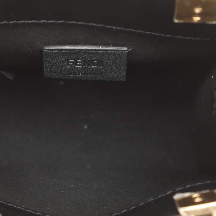Pre Owned Fendi Black Leather Mini Sunshine Tote