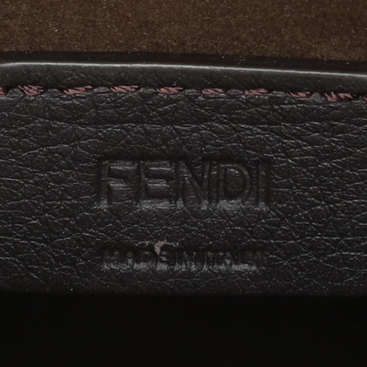 Pre Owned Fendi White Leather Mini Sunshine Tote