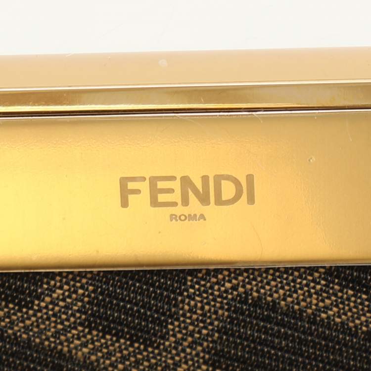 Pre Owned Fendi White Shearling Fur and Leather Fendi First Clutch