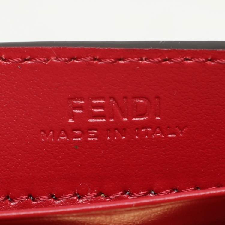 Pre Owned Fendi Red/Brown Zucca Leather F is Fendi Continental Wallet