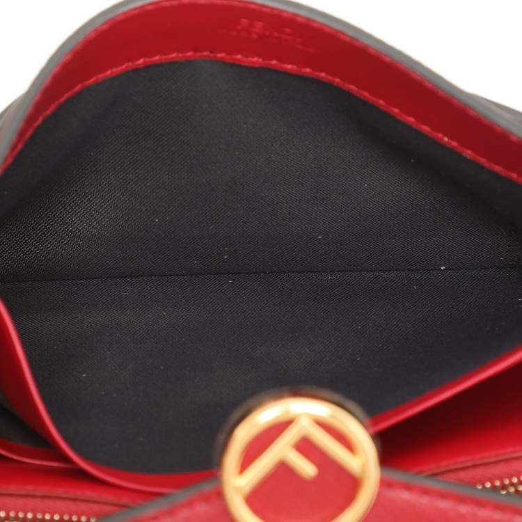 Pre Owned Fendi Red/Brown Zucca Leather F is Fendi Continental Wallet