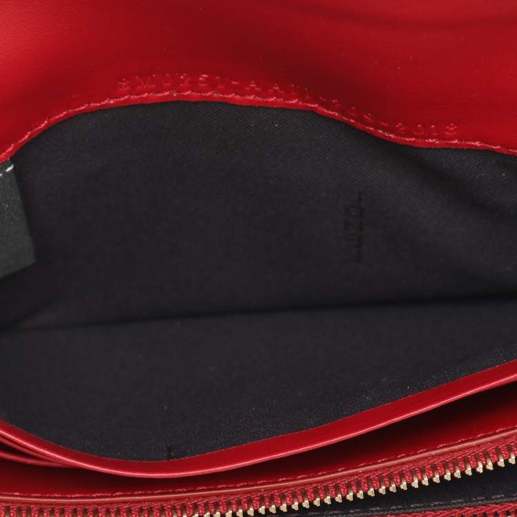Pre Owned Fendi Red/Brown Zucca Leather F is Fendi Continental Wallet