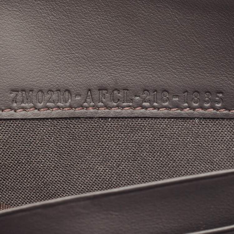 Pre Owned Fendi Brown Leather Logo Embossed Zip Around Wallet