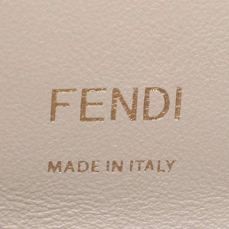 Pre Owned Fendi Grey Raffia and Leather Baguette Bag