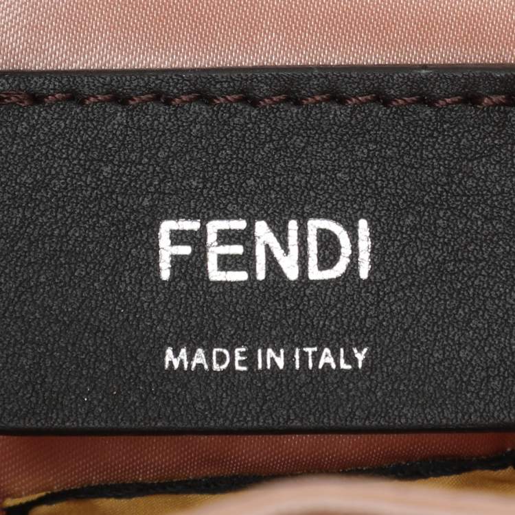 Pre Owned Fendi Baby Pink Nylon Mini Mon Tresor Bucket Bag
