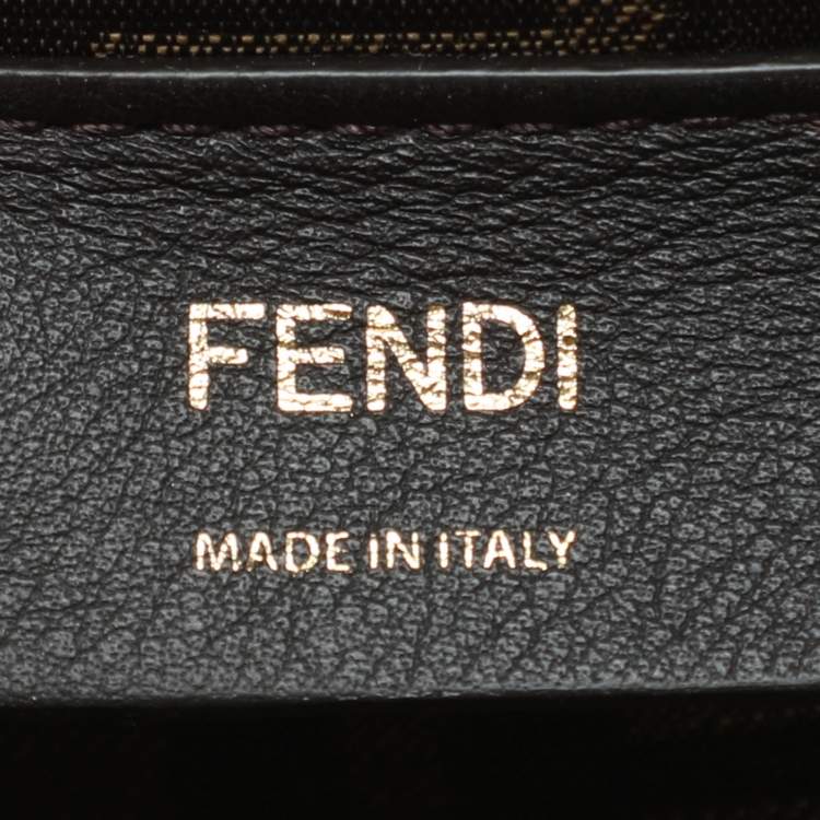 Pre Owned Fendi Pink/Brown Python and Leather Small First Clutch