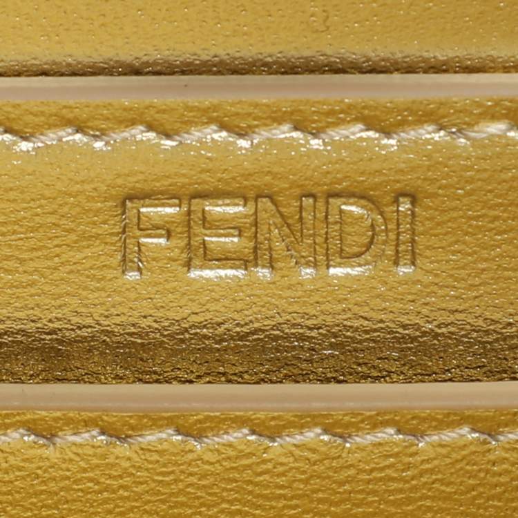 Pre Owned Fendi Green Suede Embellished Peekaboo ISeeU Petite Bag