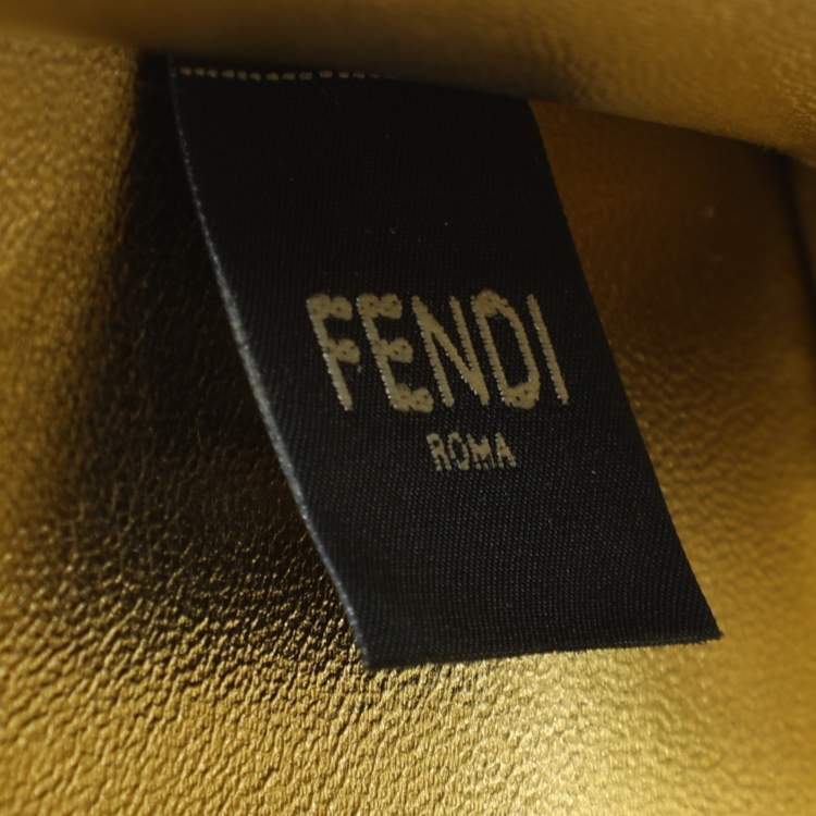 Pre Owned Fendi Green Suede Embellished Peekaboo ISeeU Petite Bag